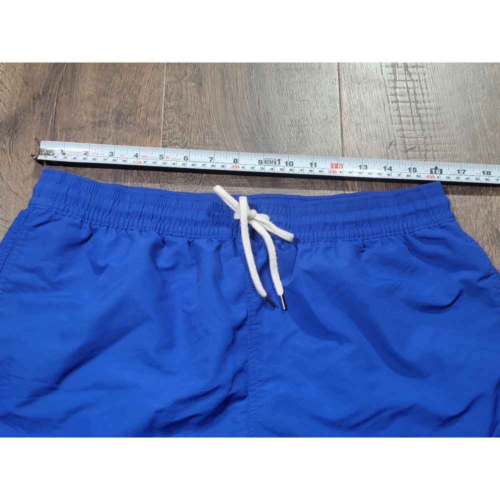 Polo Ralph Lauren Mens Blue Swim Trunks Mesh Lined Drawstring Shorts Size Large